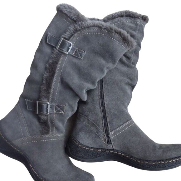 G.H.BASS Womens Wanda Winter Boots Gray Suede Fur Lined SZ 7.5 M Zipper Comfort - Picture 8 of 12